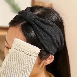 엔젤슈슈 리본 골지 터번 헤어밴드 진그레이 머리띠 데일리머리띠 데일리헤어밴드