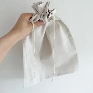 린넨 스트링 더스트백 파우치 30x40cm 복조리 마 삼베 조리개 속주머니 포장 면파 이너백