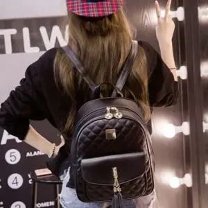 태슬 엠보 여성 미니 백팩 캐주얼 학생 인조가죽 가방 여자백팩 대학생백팩 예쁜백팩