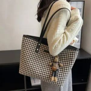 키링 포함 여성 데일리 하운드 체크 숄더백 가방 호보백 쇼퍼백 여성숄더백 남성숄더백