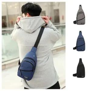 캔버스 캐주얼 이어폰 홀 크로스백 슬링백 멀티 가방 남자슬링백 여자슬링백