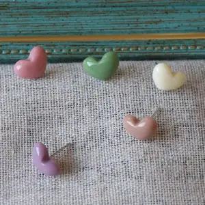 하트 모양 귀걸이 파스텔톤 데일리 패션 액세서리 패션귀걸이 꽃귀걸이 투명귀걸이