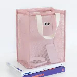 피크닉 여름 물놀이 모래놀이 메쉬 비치백 가방 핑크 여름가방 물놀이가방 가벼운가방