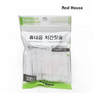 휴대용 치간 칫솔 300p+ 케이스 일회용 미세모