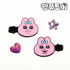 빤쮸토끼 헤어클립 2P 세트-눈물