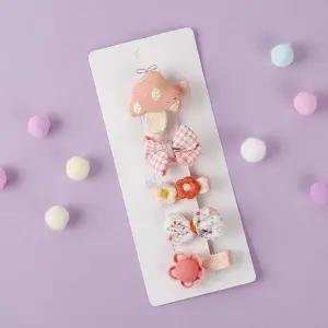 큐트 헤어핀 5종 세트 코랄 머쉬룸