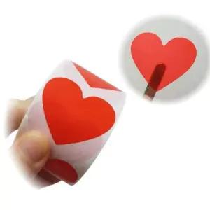 반투명 레드 하트 스티커 437 3cm 대용량 1000pcs 다