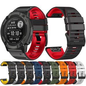 Garmin tinct 2X Solar QuickFit 실리콘 시계 스트랩 밴드 26mm Fenix 6X 6 Pro 5X 5 Plus 7X 7 팔찌