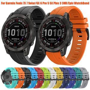 Garmin Fenix 7X 7 Pro 6 6X 5X 5 Plus 사파이어 솔라 시계 스트랩 팔찌 퀵 릴리스 26mm 실리콘 밴드 손