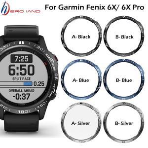 Garmin fenix 6X/6X Pro/6X 사파이어 시계 베젤 링 스테인레스 스틸 조각 시간 단위 접착 방지 스크래치 커