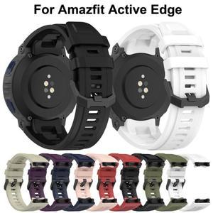 Amazfit 액티브 엣지 스트랩용 실리콘 밴드 시계 팔찌 액세서리 교체 손목 스마트 워치