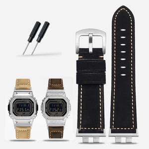 B5000 성격 수정 젖빛 가죽 스트랩 G-SHOCK 카시오 GMW-B5000 남성 빈티지 시계 밴드 팔찌 액세서리