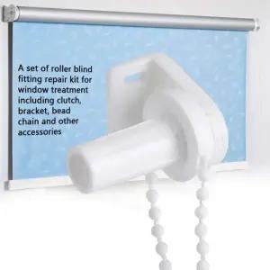블라인드 커튼 롤러 쉐이드 브라켓 사이드 도르래 체인 수리 키트 창문 치료 화이트 17mm