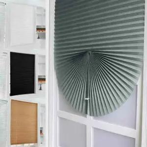 블라인드 커튼 주방 욕실용 접착 주름 반 암막 창문 커피 사무실 창문용 발코니 그늘