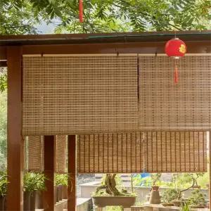 블라인드 커튼 대나무 롤러 햇빛 쉐이드 암막 70 레트로 라이트 필터 목재 야외 창문 현관 셔터