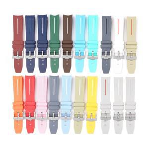 MoonSwatch 20mm 남성 여성 방수 스포츠 시계 팔찌한 곡선 인터페이스 고무 스트랩