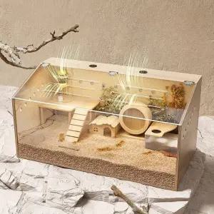 도마뱀집 파충류 원목 햄스터 번식 상자 아크릴 투명 대형 빌라반 반려동물 케이지 순환 환기 둥지