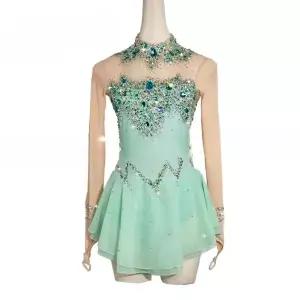 드레스 피겨드레스 무용복 공연 피겨복 민트색 피겨 댄스