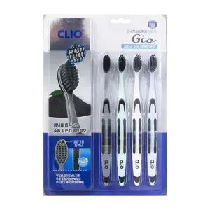 [하프클럽/알티피아]크리오 지오 화이트 앤 차콜 탄력모 칫솔 4개입