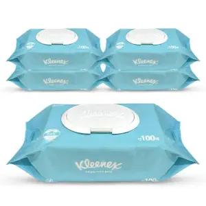 크리넥스 코튼클린 저자극 대용량 물티슈 100매 5개