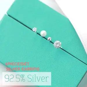 (4개 1세트) (실버) 4종 실버 귀걸이