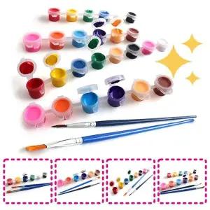 미니 아크릴물감세트 (붓2개포함)-6색 2타입 개별포장