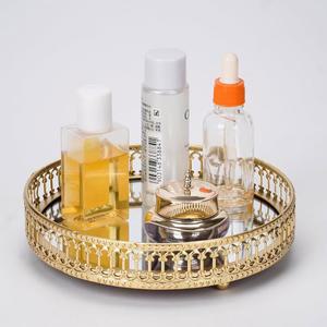 욕실 카운터용 미러 AYSWIFT 금속 보관 트레이 향수 장식 골드 배니티 보석 화장대용
