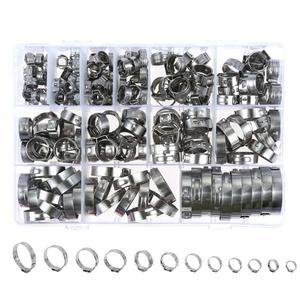 304 스테인레스 스틸 싱글 이어 호스 클램프 5 3 33 1mm 무단 신치 링 프 키트 자동차 배관용 185