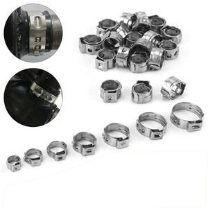 10개입 304 스테인리스 스틸 싱글 이어 호스 클램프 클립 5 3 31mm 튜브 파이프 금속 세트