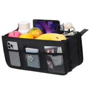 등받이용 휠체어 바구니 컵 홀더 부착형 블랙 백팩 보관 가방 전기 수동 액세서리