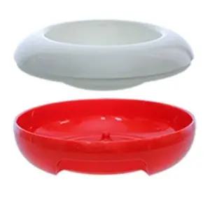 강아지 밥그릇 고양이 식기 애견 물그릇 레드화이트 M