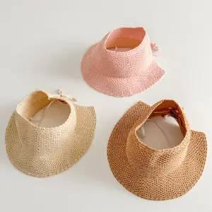 준캡 유아 아동 어린이 절개선리본 밀짚보넷 돌돌이 봄 여름 가을   챙모자 귀여운모자