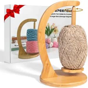 코바늘 뜨개질용 스펜선 실 홀더 더 큰 사이즈 및 마그네틱 뜨개질 업그레이드 회전 디자인으로 최대