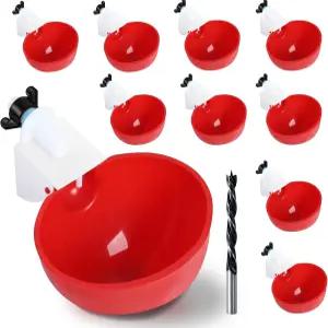 10개의 PCS 치킨 워터러 컵 3세대 DIY 대형 자동 워터피더 티 피팅 가금류 병아리 칠면조 오리 거위 장착