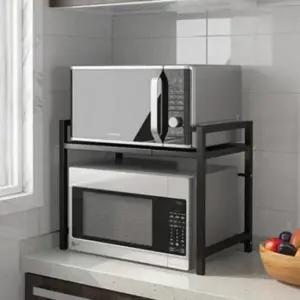 [SBD] 블랙 랙 카본 선반 주방 전자레인지 스틸 수납 렌지대