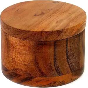 카이젠 카사 아카시아 우드 솔트 또는 스파이스 박스(스위블 커버 포함)는 식탁용 소금 고급 허브 좋아하는