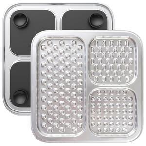 개와 고양이 스테인레스 스틸 핥기 매트 흡입 컵이 대형 슬로우 패드 목욕 그루밍