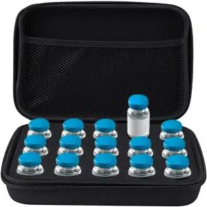 15 슬롯 성 인슐린 펩타이드 냉장고 휴대용 케이스 바이알 홀더 보관 보호 가방 표준 10ml 쿨러 여행 키트