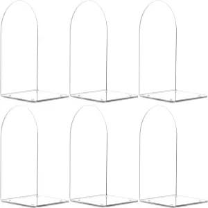 Adwikoso 책꽂이용 투명 아크릴 홈 오피스 학교 및 데스크톱 장식용 책꽂이 원형 호 6