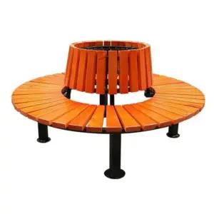 나무 공원 의자 등받이 반원형 원형 벤치 인테리어 야외