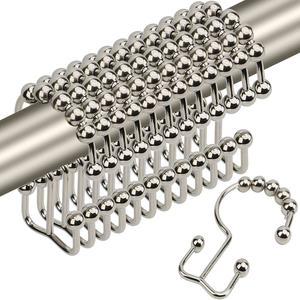 기드 샤워 스테인리스 양면 견고한 로드 스틸 커튼 세트 니켈 욕실 12