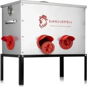 자동 닭 사육기 쥐 방지 - 다리와 뚜껑이 있는 40파운드 6포트 대용량 금속 가금류 닭장용 아연 도금