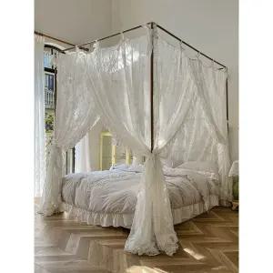 캐노피 침대 프레임 그물 스 침실 공주풍 꾸미기 스탠드 장식