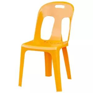 옆집샵 국산 등받이 의자 4호 야외 행사와 테라스에 딱 좋은 옐로우 플라스틱 체어