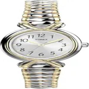 타임엑스 여성용 T21854 플레전트 스트리트 투톤 스테인리스 스틸 익스팬션 밴드 시계