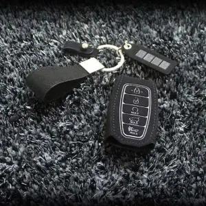 현대 팰리세이드 차량 샤무드 가죽 키케이스 키링