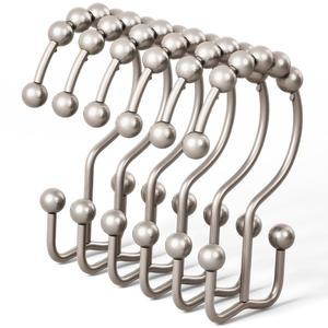 DAWNER 샤워 방청 스틸 더블 커튼용 세트 스테인리스 커튼 욕실 행거 금속 12개