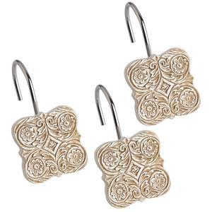 베이지 샤워 장식용 샤워봉용 커튼용 세트 12개 커튼 욕실