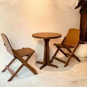 원목 접이식의자 테이블 탁자 레트로 세트 식사