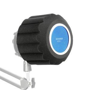 NEWER 마이크 격리 볼 쉴드 팝 필터, 스튜디오 보컬 부스 녹음용 휴대용 윈드스크린 커버, 43-68mm 마이크용 흡음 5중 폼 음향 장비, MS012